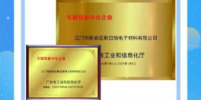 新日旭电子成功获评广东省2024年度专精特新中小企业